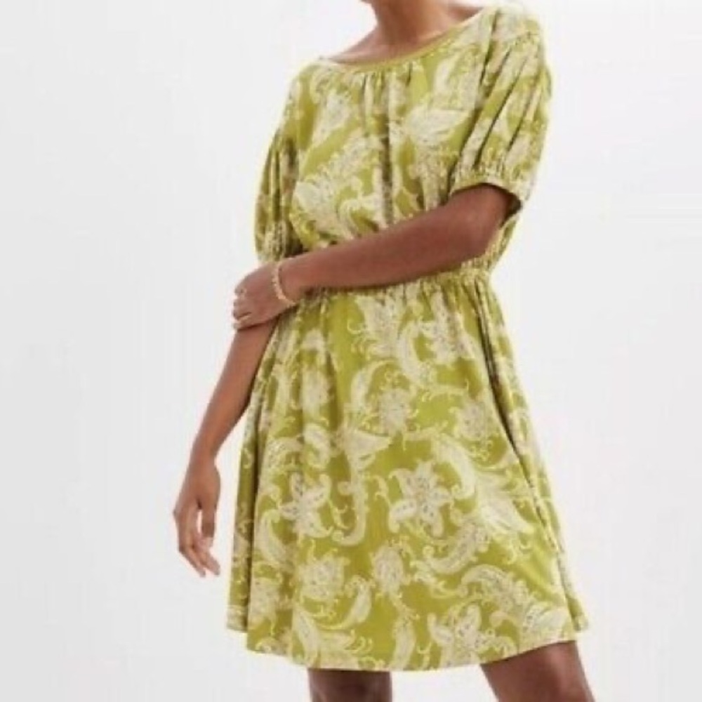 Anthropologie Daily Practice size small green paisley dress